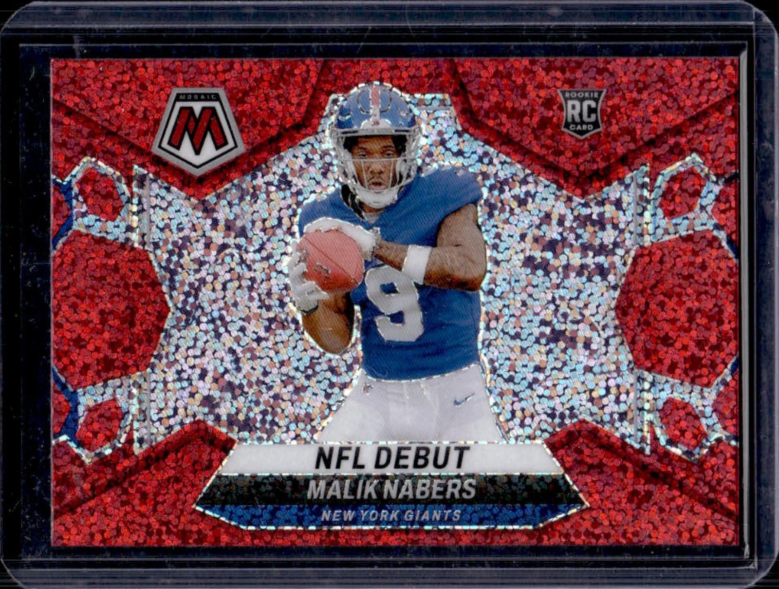 2024 Mosaic Malik Nabers RC Red Sparkle Prizm NFL Debut #284 Giants
