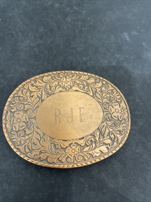 Brass Belt Buckle w/ initials RJF - Pre-Owned