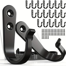 BREYDROK Heavy Duty Metal Coat Hooks for Wall, Single Prong Hanging Hooks