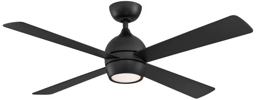 52" Fanimation Kwad Black Finish LED Ceiling Fan with Remote - Picture 2 of 9