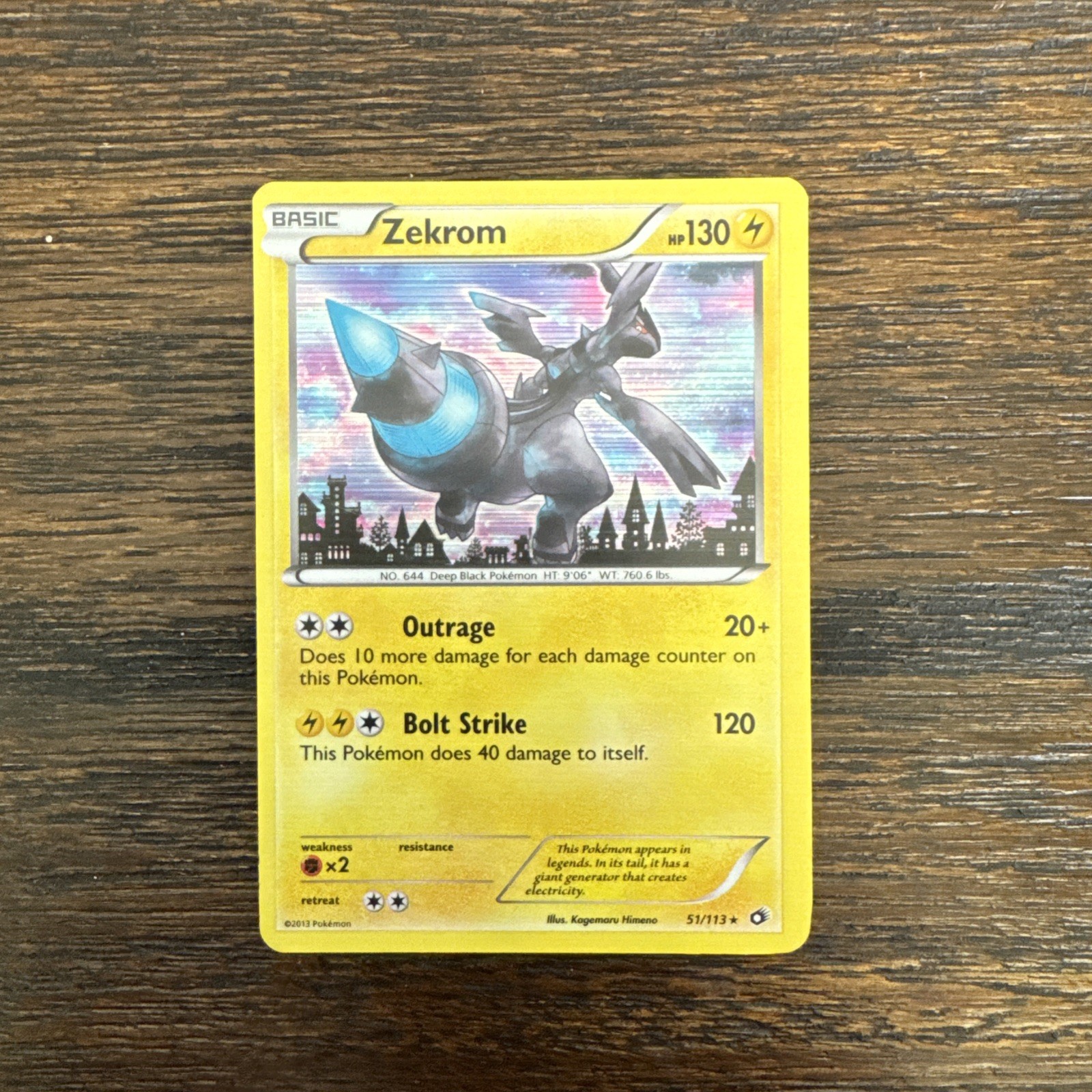 Pokemon TCG Zekrom Legendary Treasures 2013 Holo Rare 51/113 HP130