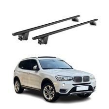 Dachtr�ger Grundt�ger f�r BMW X3 F25 2011-2017 100kg Aluminium Schwarz 2 tlg ABE