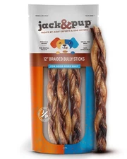 Jack&Pup 12" Braided Bully Sticks (3 Pack) Long Lasting Thick Bully Sticks fo...