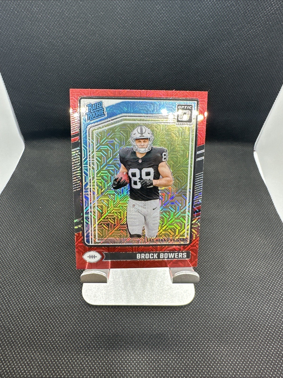 💥 2024 Panini Donruss Optic - Brock Bowers #215 Red Mojo Prizm (RC) 🔴