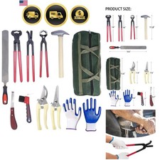 Farrier Tools Kit Horse Shoe Trimming Supplies Livestock Hoof Care 11pcs