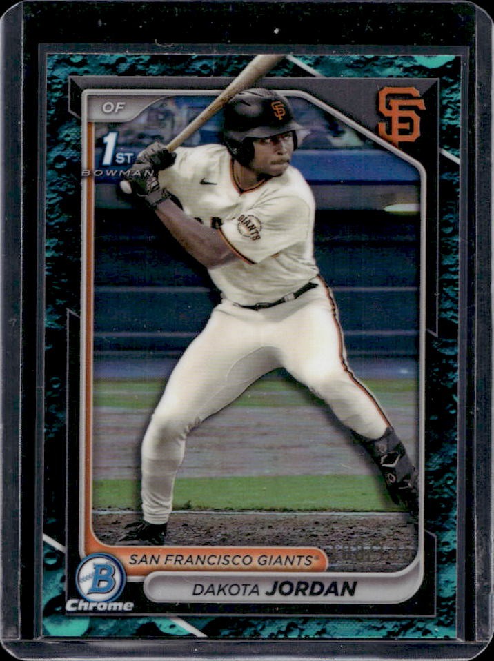 2024 Bowman Draft Dakota Jordan Chrome Aqua Lunar Refractor 1st #100/125