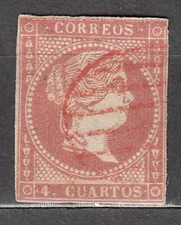 España Clásicos 1855 Edifil 48 Usado Matasello Parrilla Roja