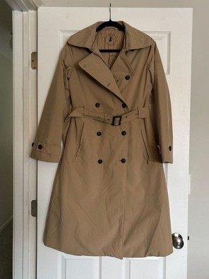 Save The Duck Women's Khaki Tan Double Breasted Belted Trench Coat Size 0/XS