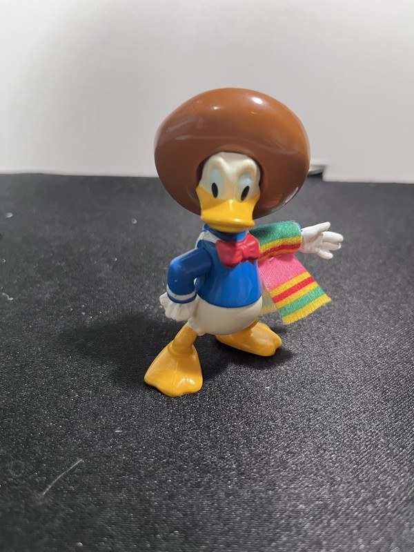 Vintage Disney Donald Duck 3" Toy Figure The Three Caballeros Mexican Sombrero