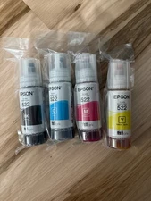 NEW Genuine Epson 522 Ink Bottle Set 4 bottles ECO-TANK printers using 522