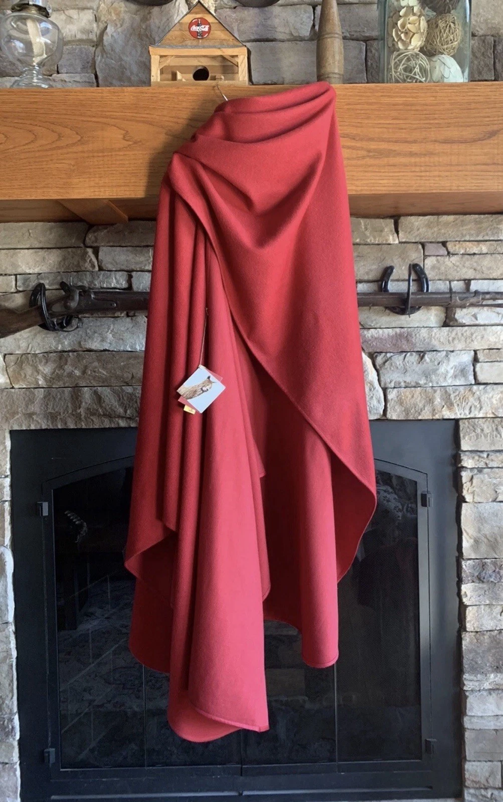 KUNA 100% Pure Royal Alpaca Womens Cape Coat Cloak Shawl In Red. US Seller.