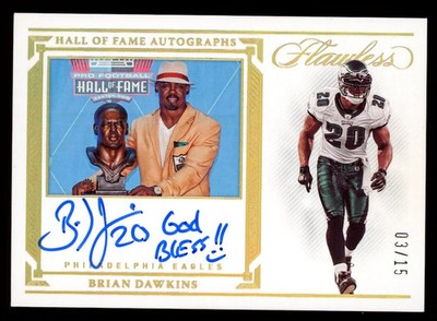 BRIAN DAWKINS 2022 Panini Flawless Hall of Fame Autographs Auto /15 #HOF-BD