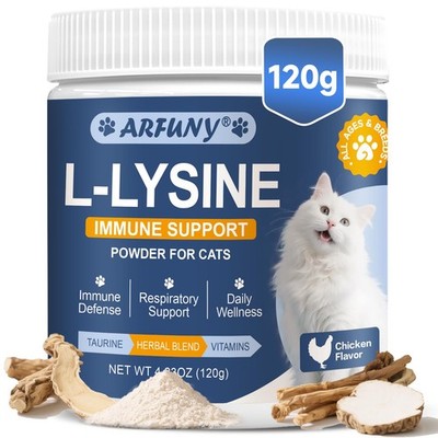 L-Lysine for Cats - Lysine for Cats - Support Immune System, Respiratory, Eye...