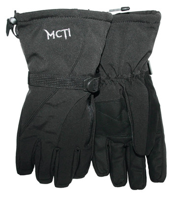 MCTI Men's Ski Gloves Size XL Black 3M Thinsulate WP Adjustable Strap MC1605