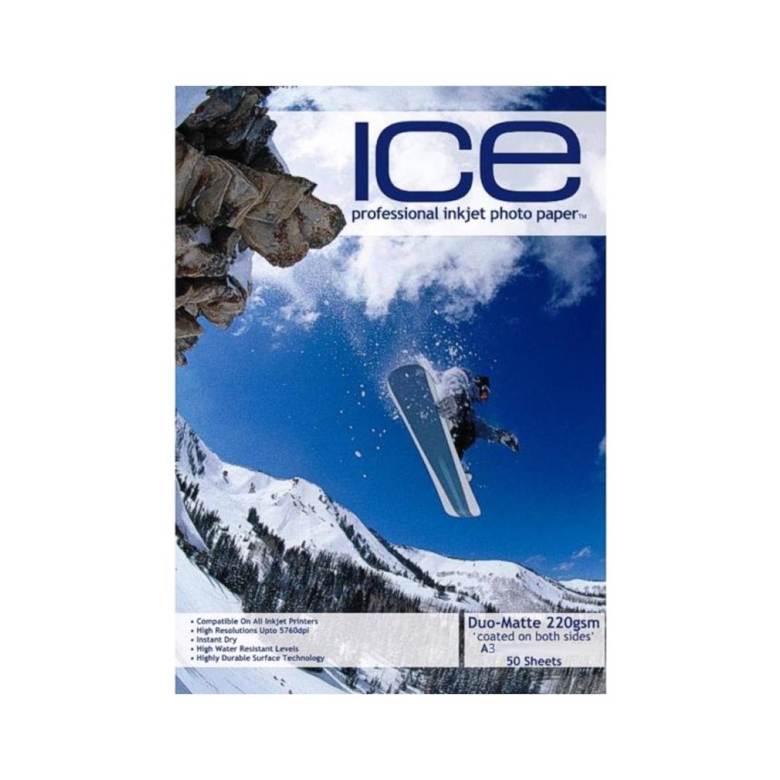 Ice Duo Matte Double Sided A3 Professional Inkjet Photo Paper 220gsm - 50 Sheets