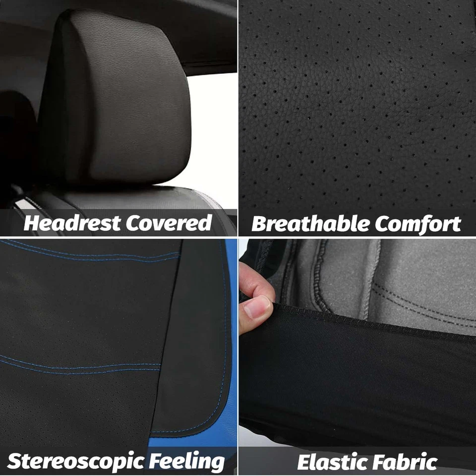 Full Set Seat Covers 5-Seats Leather Cushion Protector Pad Front Rear For Subaru Foto 2 de 4