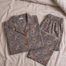 Women  s Hand Block Print Cotton Pajamas Floral Indian Sleepwear Night Set