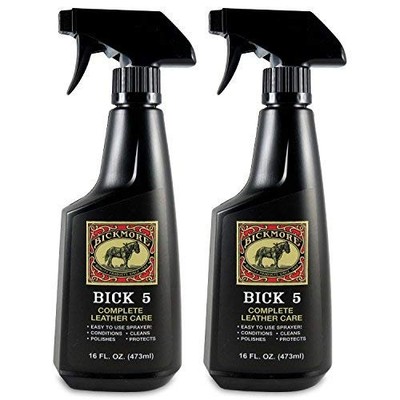  Bick 5 Leather Cleaner & Conditioner 16oz Spray (2-Pack) Complete Leather Care 