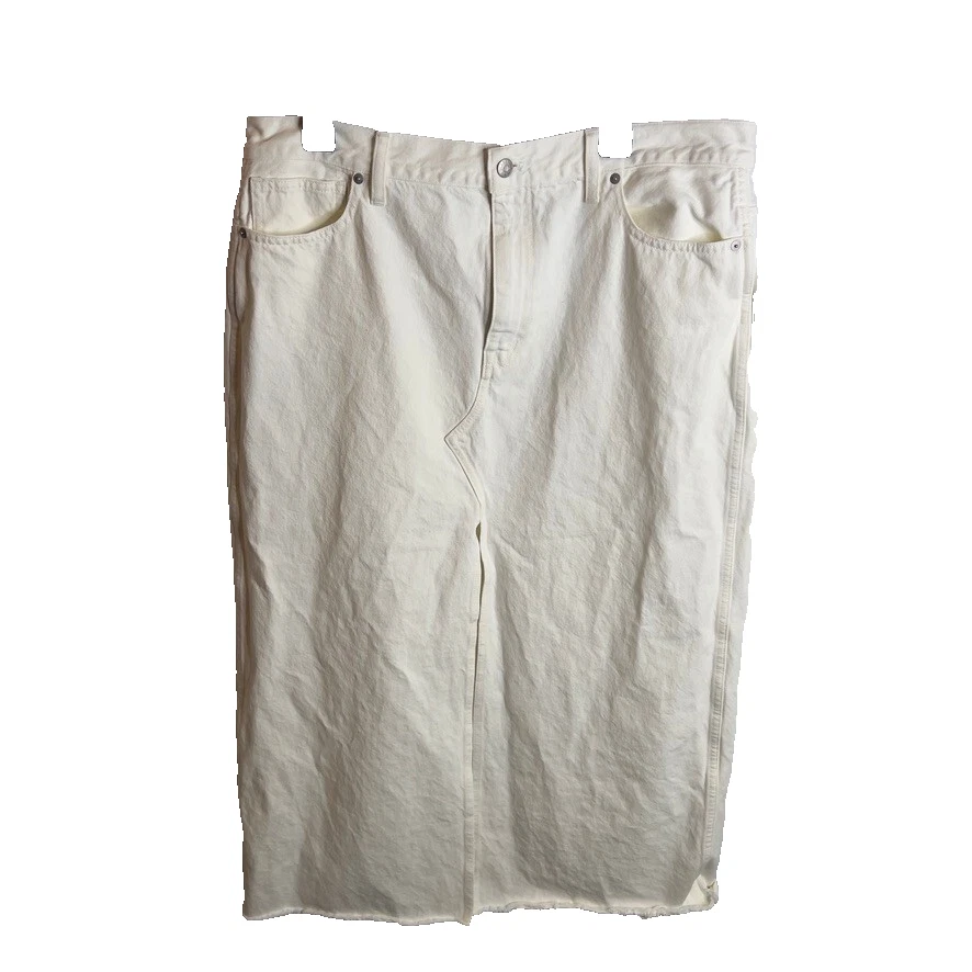 Madewell $110 женщин Rilee джинсовой ткани Midi юбка белый размер 33 NQ802 хлопок - Изображение 2 из 4