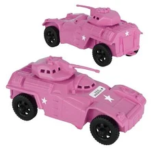 TimMee Processed Plastic Modern Armored Cars Tim Mee Army Men Pink Vehicles USA