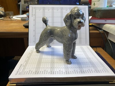 Vintage Wien Keramos Hund Pudel Keramik Figur Wien Austria 18 cm x 19 cm