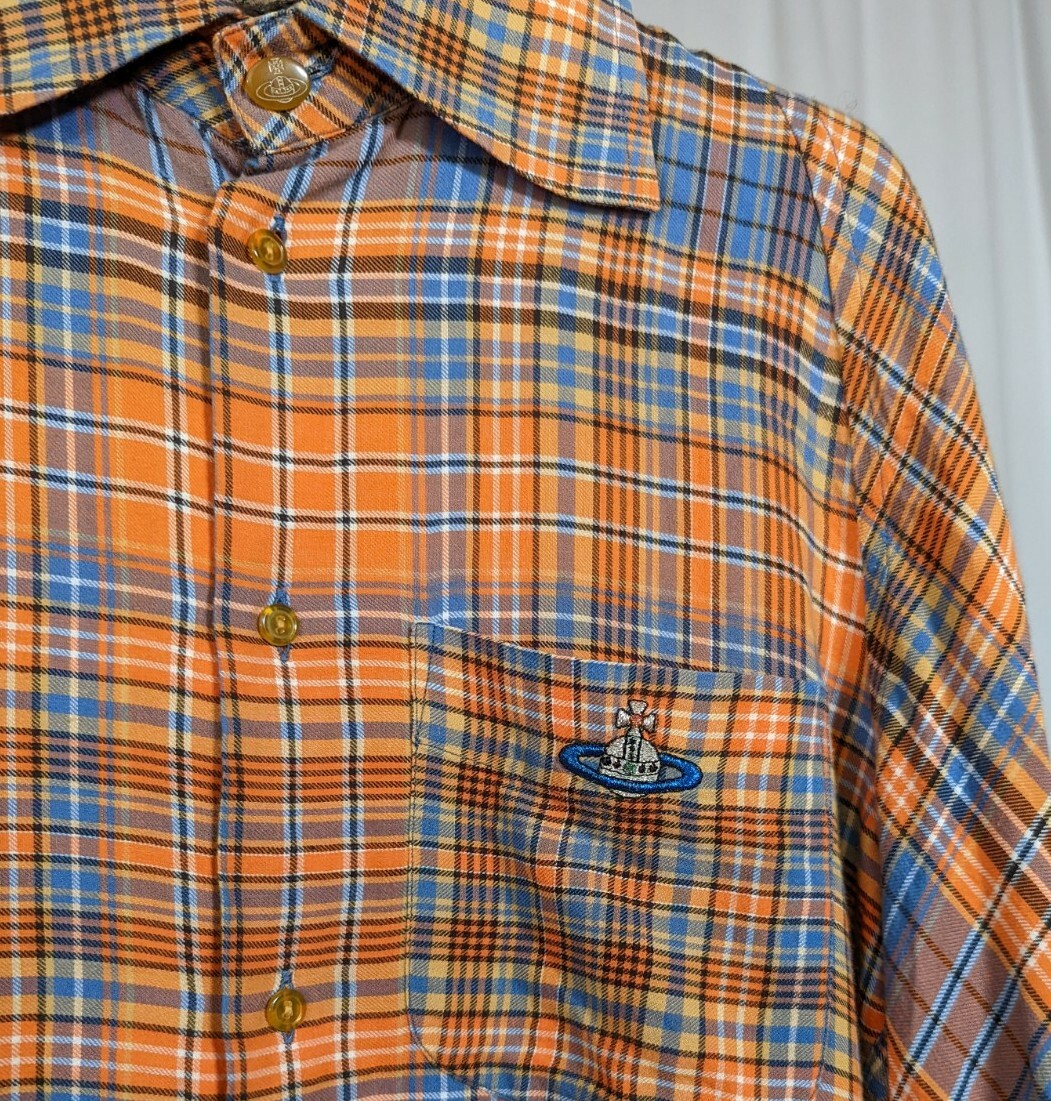 Vivienne Westwood MAN Vintage 1998 Orange Tartan Flannel Plaid