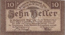 10 HELLER 1920 City of STEYR Upper AUSTRIA Notgeld Banknote #PE864.U