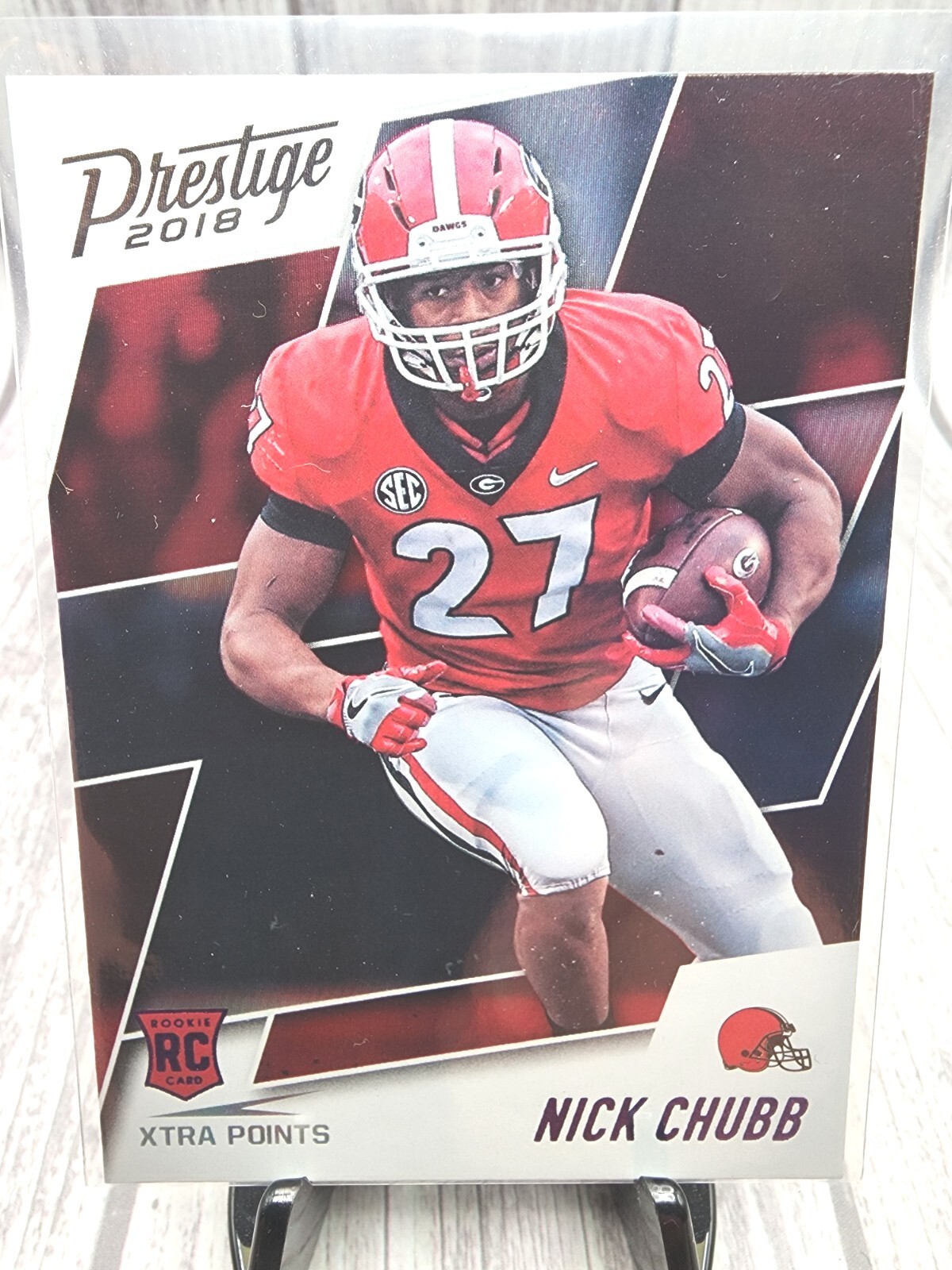 2018 Panini Prestige Xtra Points Purple Nick Chubb RC #219 Georgia Browns 