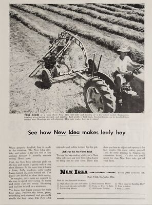 1955 Print Ad New Idea Side Rake & Tedder Farm Machine Tractor Coldwater,Ohio