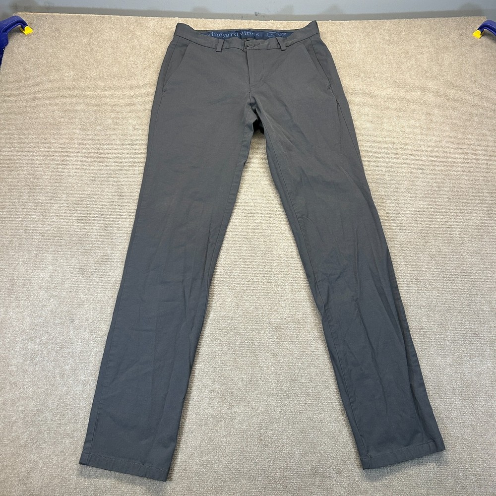 Vineyard Vines Performance Pants Men's 28x32 Gray Stretch Nylon Blend Outlet