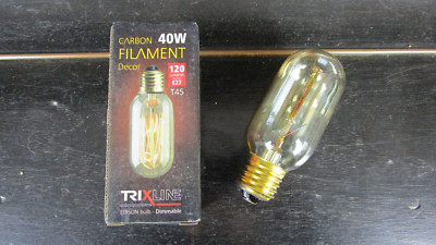 Trixline Kohlefadenlampe Röhre E27 40W carbon filament Edison