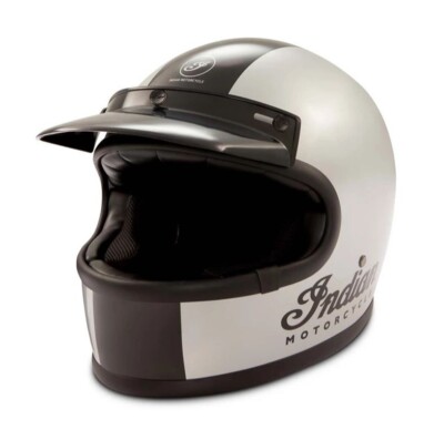 Indian Motorcycle silber Integral Sturzhelm mit Glanzstreifen