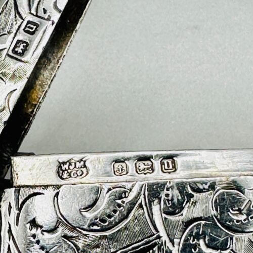 Antique Silver Vesta Case Birmingham 1919 W.J. Myatt & Co. Excellent Condition - Picture 2 of 8