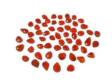 Loose Gemstone Beads Carnelian Natural Pear 6x9-7x10mm Briolette Faceted 20Pcs