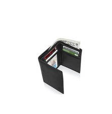 Access Denied Genuine Leather Slim Bifold Wallets For Men - Black