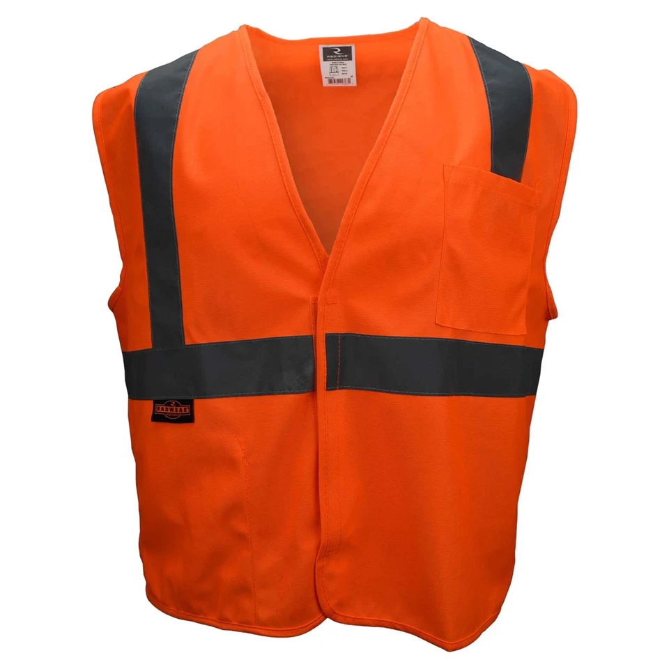 HI VIS ORG CLASS 2 HIGH VISIBILITY REFLECTIVE ROAD WORK CONSTRUCTION SAFETY VEST - Image 3 of 4