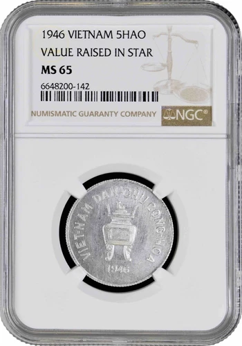 Vietnam 5 hao 1946, NGC MS65, "North Vietnam (DRV) (1945 - 1975)"