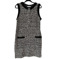 MNG Suit Multi Shag Tweed Knit Sleeveless Knee Length Dress Size Medium