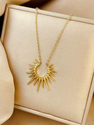 Women Stainless Steel Silver Gold Sunflower Pendant Necklace 18-20inch Gift AD