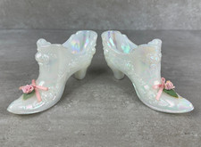 VTG FENTON GLASS SHOES PAIR ORIGINAL STICKERS...
