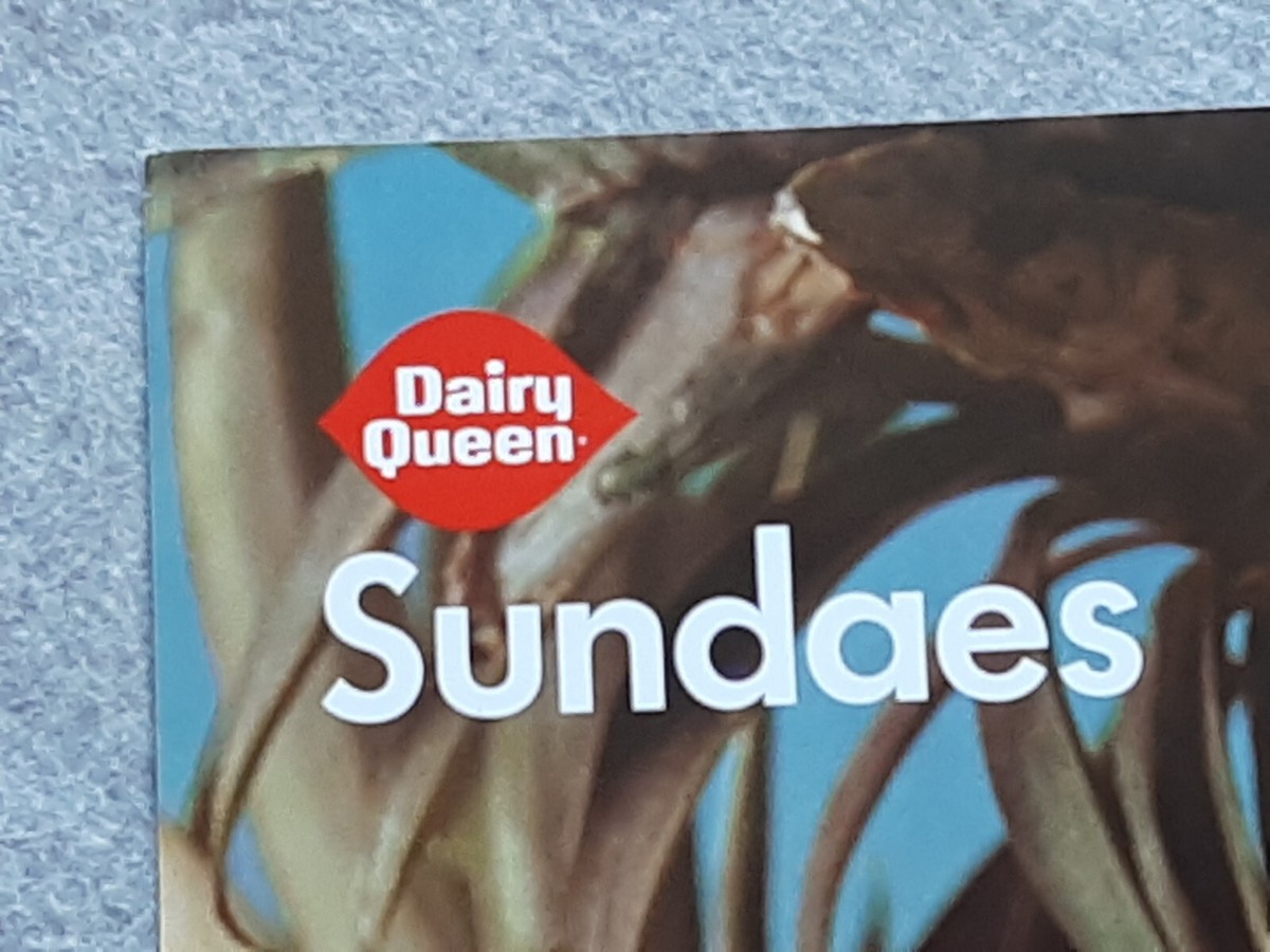 1967 Dairy Queen DQ Poster Sign Pineapple SUNDAES Icecream