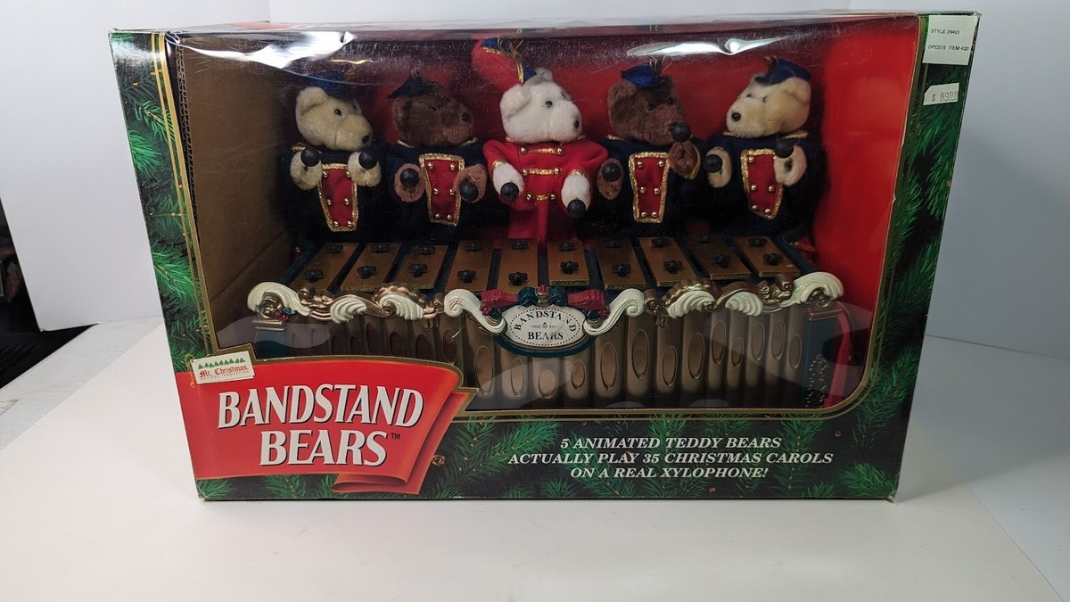Bandstand Bears ミスタークリスマス Mr. Christmas 10 in. Animated Bandstand Bears – Mr. Christmas
