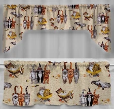 Beach Cats Valances, Curtains or Swags