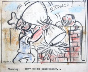 POPEYE sailor 1960 BARBECUE FOR TWO ORIGINAL PRODUCTION cel drawing STORYBOARD