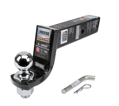 Reese Towpower 5 in. Drop Interlock Trailer Hitch Ball Mount Towing Security Kit