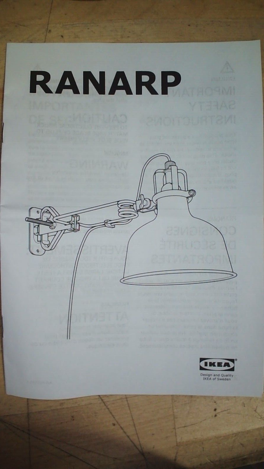 IKEA RANARP 803.314.02 Wall/Clamp Spotlight Black AS IS FOR PARTS