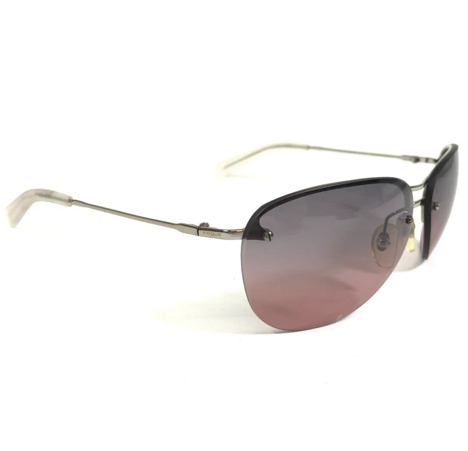 Gafas de sol vintage Vogue VO3339-S 323/12 monturas plateadas con lentes espejadas rosas Foto 4 de 4
