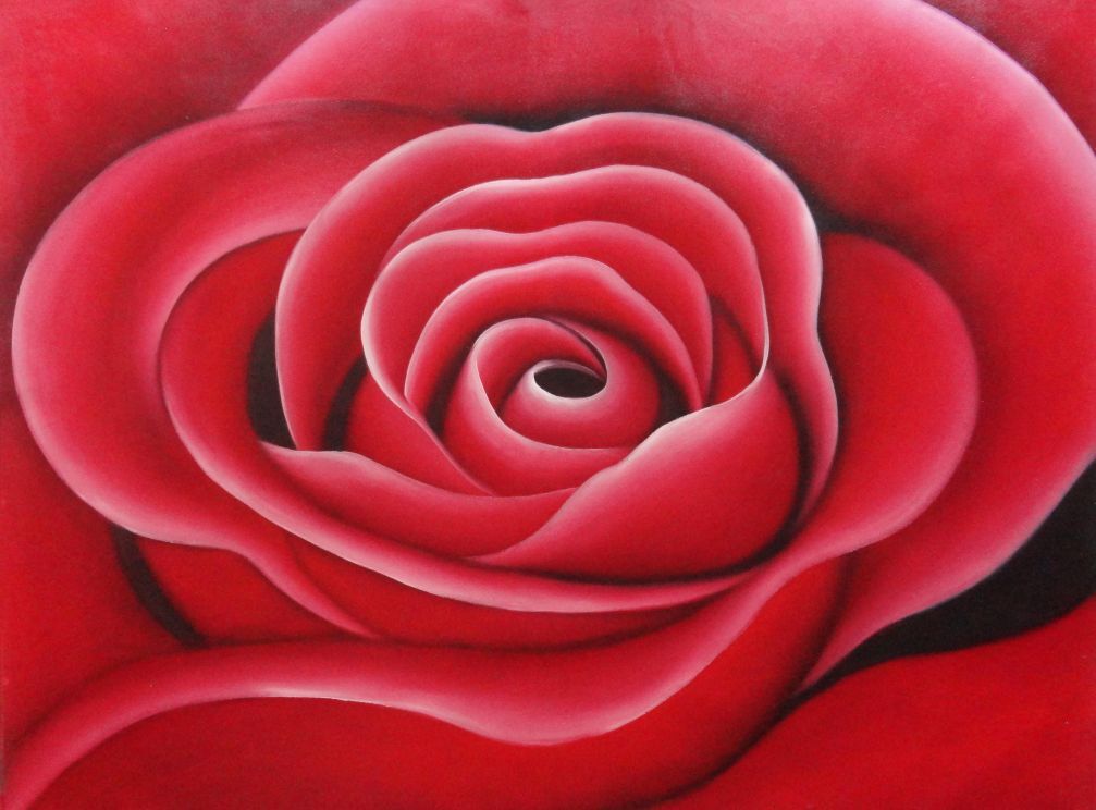 36x48 It is Blooming Time for Red Rose Oil Painting Decorative Flower