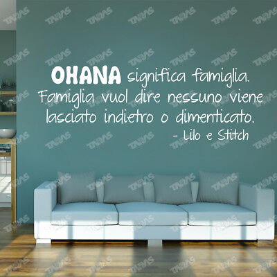 Adesivi Murali Wall Stickers Casa Decorazioni Vinile Ohana Italiano Famiglia Ebay