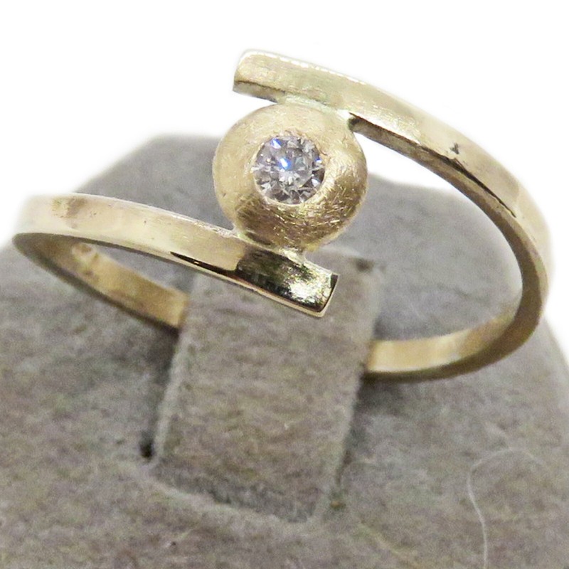 Reclaimed Treasures--Size 8.75 14k Gold Diamond Solitaire Ring By SoniaMcD